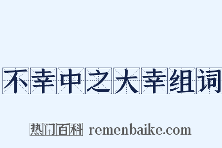 不幸中之大幸组词是什么意思的图片